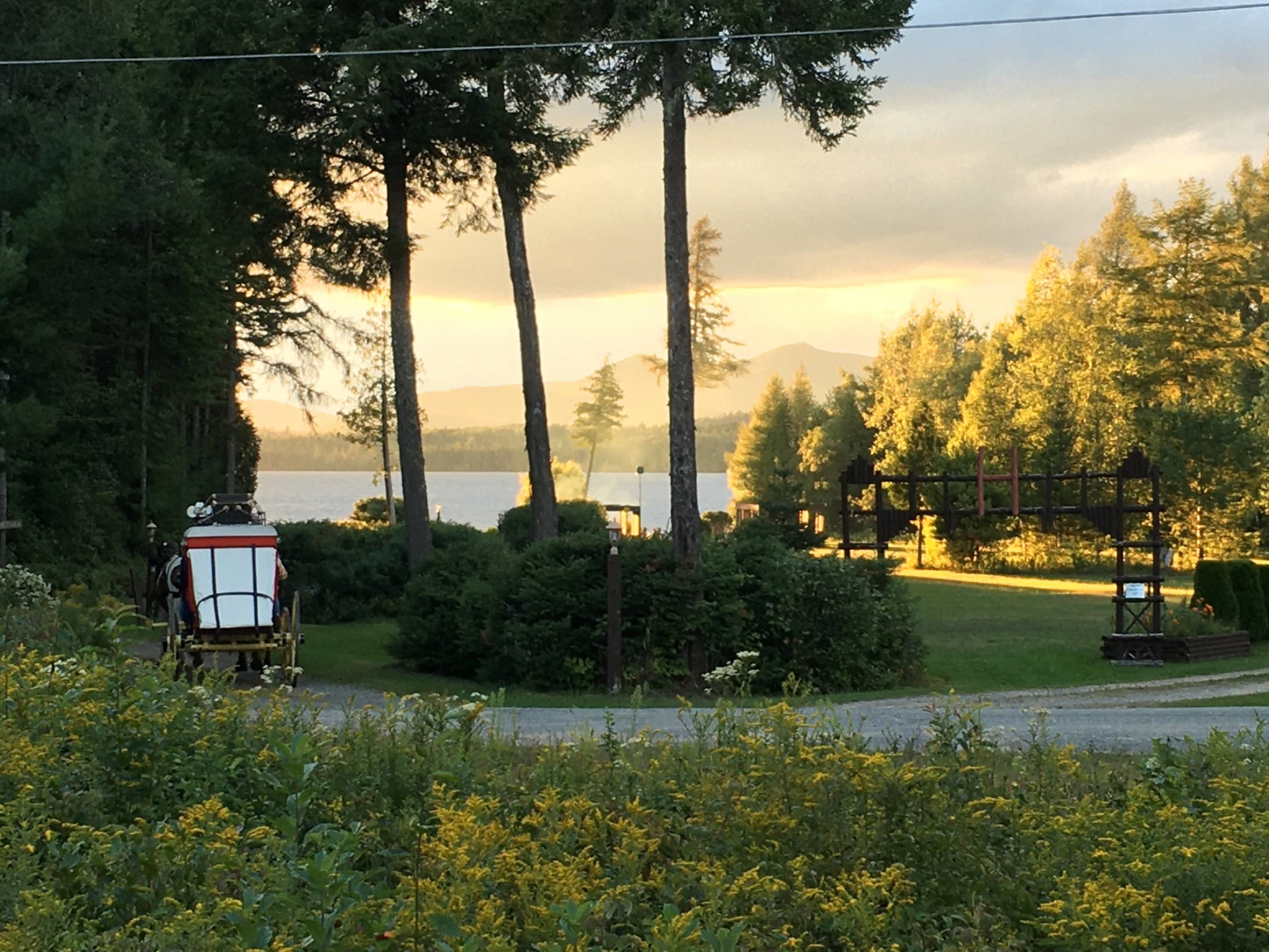 from Lake Clear Lodge before the lighting dinner